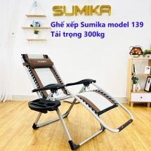 Ghế xếp thư giãn SUMIKA 139 tải trọng 300kg, lưới bọc nệm